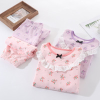 DBMG女生家居服睡衣套装蕾丝花边圆领居家服子款母女装女士睡衣