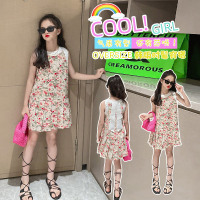 Three Sons女童夏装连衣裙2023新款中大童洋气背心裙小女孩时髦