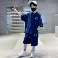 Three Sons男童夏装套装2023年新款中大童男孩衣服夏季短袖薄款