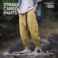 DBMG收褶撞色车线腰带长裤2023春夏潮牌立体多口袋长裤