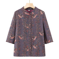 老年人夏装女奶奶夏季衬衫中老年衬衣老人老太太衣服妈妈春装上