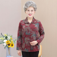 奶奶春装衬衫女中老年人衬衣妈妈套装老太太薄款外套春秋老人衣