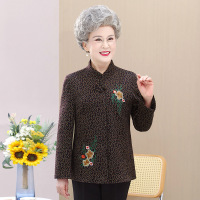 新款奶奶春装中老年人短款外套女老太太毛呢子春秋妈妈上衣