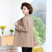 中年妈妈春装洋气外套2023新款阔太太上衣中老年春秋风衣女中长