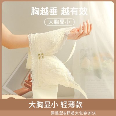 Ceba大胸显小内衣女薄款无钢圈大码调整型小胸收副乳防下垂文胸