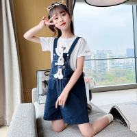 Brookings女童背带短裤套装夏装2023新款洋气薄夏天时髦中大儿童