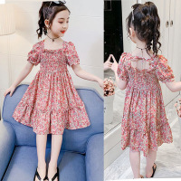 Brookings短袖夏季2023新款雪纺碎花洋气连衣裙波点女孩韩版大小