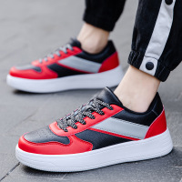 Ceba春季上新皮面拼色复古厚底轻便毽子鞋运动跑步舒适低帮板鞋