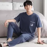 DBMG莫代尔新款睡衣男士夏季卡通短袖长裤家居服外穿休闲大码宽