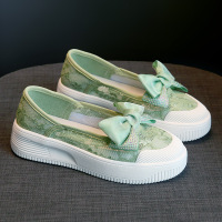 Jusen Shayu2023新款大码女鞋加肥加宽夏季一脚蹬厚底渔夫鞋透气