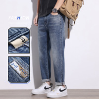 Ceba潮牌春夏款锥形微喇裤子复古男士牛仔裤青年装弹力休闲简约