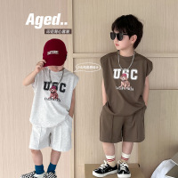 Jusen Shayu儿童套装2023童酷夏季洋气韩版男童两件套洋气小狗印