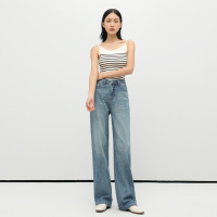 Ceen Bulled高品质直筒裤2023夏款微弹高腰显瘦遮胯拖地牛仔裤