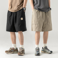 Jusen Shayu日系男装 潮牌荆棘印花短袖T恤男宽松工装活页设计短