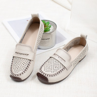 Ceba妈妈鞋春夏新款软底软面镂空透气单鞋中老年鞋女士鞋子豆豆