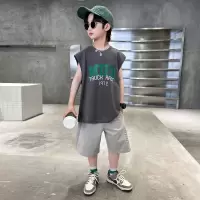 Three Sons男童夏季背心套装短袖大童2023新款儿童装男孩夏装薄
