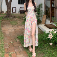 DBMG连衣裙气质显瘦2023新季新款繁花/开衩碎花长裙长短款