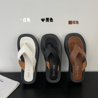 Three Sons厚底防滑白色人字拖鞋女夏季外穿2023新款百搭夹脚感