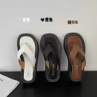 Three Sons厚底防滑白色人字拖鞋女夏季外穿2023新款百搭夹脚感