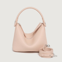 Three Sons质感软皮手拎包饭盒包女波士顿纯色小众枕头包斜挎包