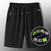 Three Sons冰丝短裤男士夏季新款宽松型大码锦纶运动休闲外穿五