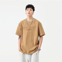 Brookings美式复古短袖T恤男夏季冰丝240克重磅港风潮牌上衣半袖