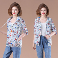 Jusen Shayu年轻连帽妈妈装时尚休闲服女中年女夏季轻薄长袖外套