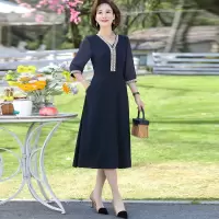 Jusen Shayu中年妈妈夏装雪纺连衣裙洋气2023新款春夏中老年女装