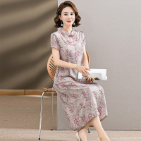Jusen Shayu气质中年妈妈夏装洋气裙子中长款四五十岁中老年女改