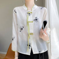 Ceen Bulled2023夏季新款风唐装复古刺绣衬衫女中式外套上衣女