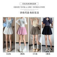 Ceba锦纶花苞裙裤女裤夏款高腰宽松阔腿三分裤子显瘦休闲外穿短