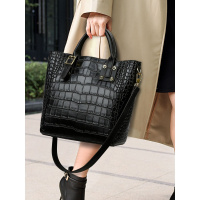 Ceba 2023新款女包高级感大容量鳄鱼纹软皮女士手提水桶包通勤斜挎包