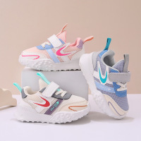 Three Sons秋季新款宝宝学步鞋男宝实心软底小童魔术贴护脚运动鞋女童网鞋