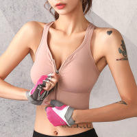 [两件装]高强度防震聚拢大码跑步美背一体定型罩前拉链运动内衣