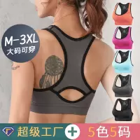 加肥大码镂空背心式运动内衣夏季小胸瑜伽跑步高强度防震运动文胸
