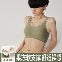 无痕内衣女文胸舒适聚拢上托3D果冻软支撑薄款收副乳大胸显小胸罩