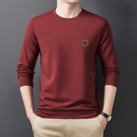 蜂网格长袖T恤衫男式春秋季新款休闲圆领打底衫卫衣男装