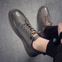 男鞋2023秋季新潮流时尚复古百搭真皮休闲鞋轻便透气男士单鞋
