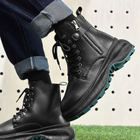 马丁靴英伦风皮靴厚底2023秋冬新款男靴子雪地靴男士马丁靴跨境鞋