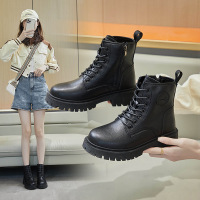 ins潮马丁靴女2023秋季新款英伦厚底学生短靴侧拉链机车靴HD8802