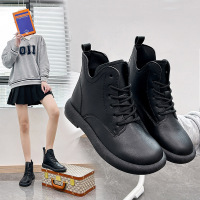 马丁靴女2023年秋冬新款经典复古靴子厚底增高短靴粗跟靴子 CQ95