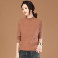 气质半高领打底毛衣女2023秋冬新款韩系百搭显瘦针织衫上衣SW0152