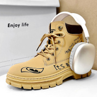 马丁靴男靴英伦风机车靴高帮皮靴复古2024秋冬新款靴子大黄靴