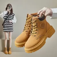 英伦厚底马丁靴女2023冬季新款经典短靴加绒增高休闲保暖MDX01-1