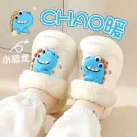 DIY卡通鞋花配件儿童棉拖鞋冬季男女中大童可爱居家保暖外穿棉鞋