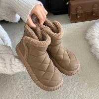 休闲保暖白色防滑厚底雪地靴女冬季加绒加厚2023新款保暖东北棉鞋