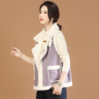 多巴胺坎肩冬新款高级感西装领羊羔毛加绒皮毛一体马甲外套D0746