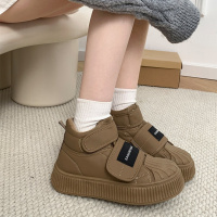 保暖防滑魔术贴增高厚底雪地靴女款冬季2023新款加绒加厚棉鞋