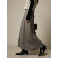 自带显瘦魔法 松紧腰弹力百褶裙女2023秋冬新款羊毛针织半身裙女