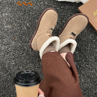 厚底休闲网红保暖防滑厚底雪地靴女冬季加绒加厚2023新款外穿棉鞋